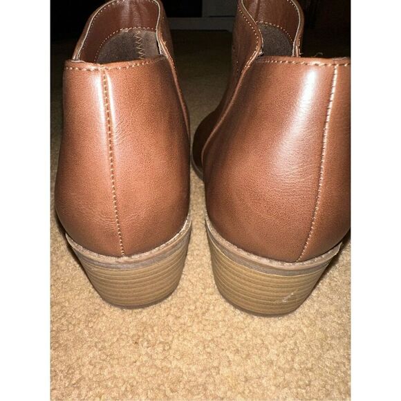 BLACK FRIDAY $20 Ankle Boots Brown Zipper Bootie women size 9 NWT - Picture 3 of 6